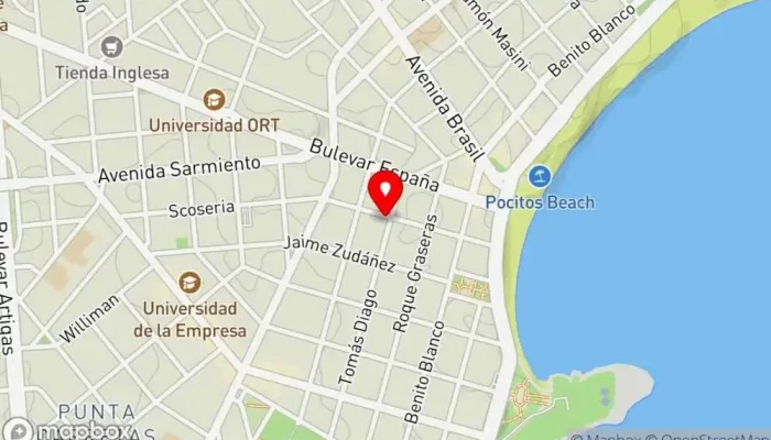 mapa de Costa Azul Restaurante de comida rápida, Restaurante en Montevideo