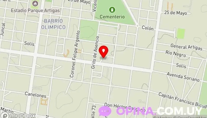 mapa de Covimovi II Sociedad de viviendas en Paysandú