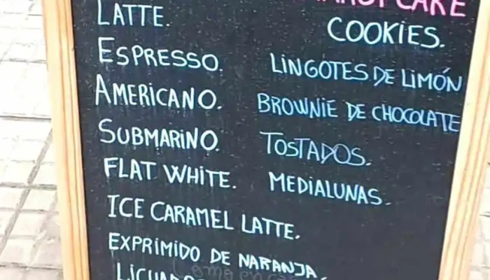 Craft Cafe:  Menu