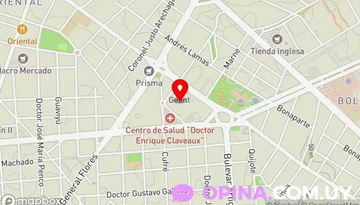 mapa de Creditel Institución financiera en Montevideo