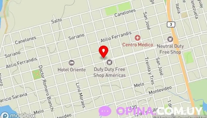 mapa de Creditel Institución financiera en Bella Unión