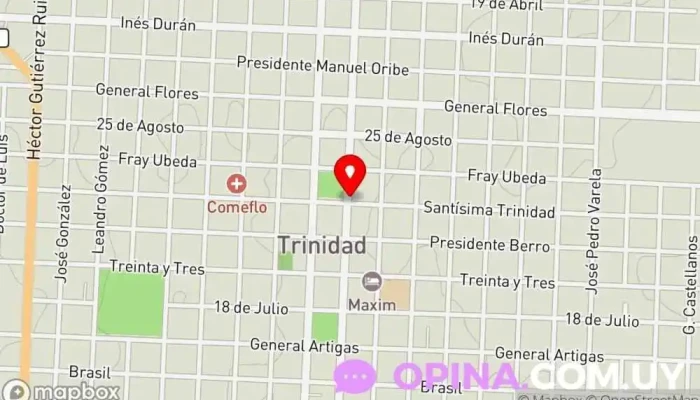 mapa de Creditel Institución financiera en Trinidad