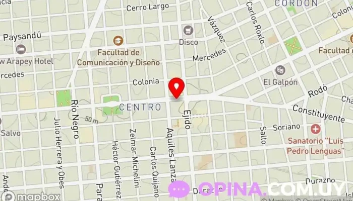 mapa de Crédito de la Casa Institución financiera en Montevideo