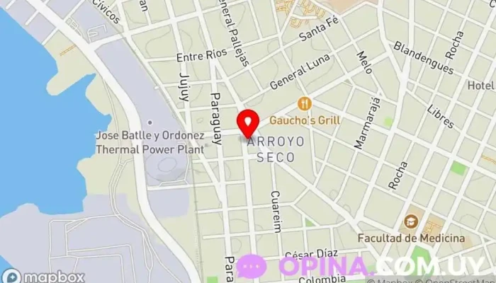 mapa de Crisant Servicio de clases particulares, Facultad de medicina en Montevideo