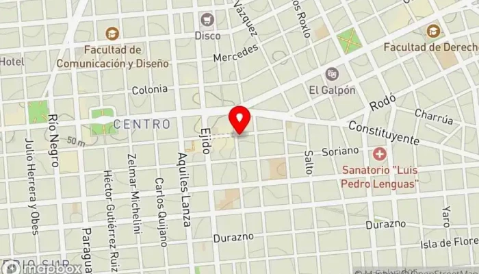 mapa de Crixo Music Bar Club nocturno en Montevideo