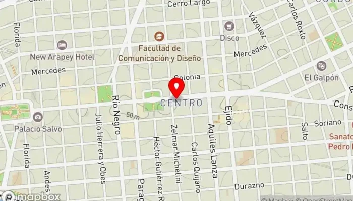 mapa de Crystal Palace Hotel Hotel en Montevideo