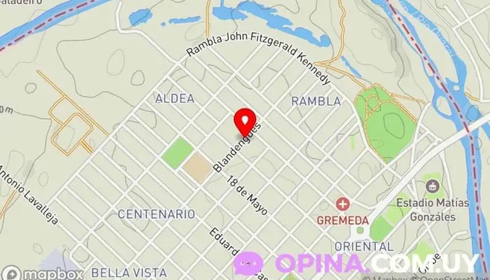 mapa de Cuadra de ensayo de Escuela de Samba Barrio Rampla Escuela en Artigas
