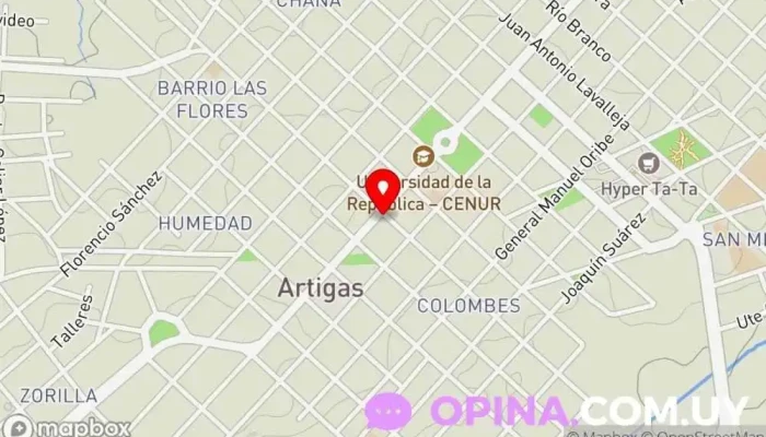 mapa de Cuareim- Bella Union- Artigas Casa rural en Artigas