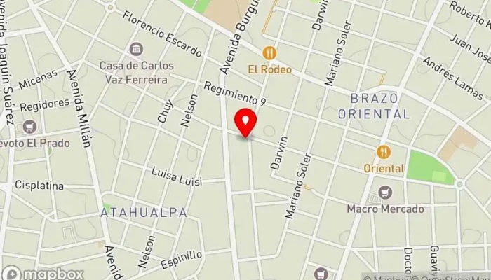 mapa de Cuatro Tiempos Restaurante de comida rápida en Montevideo