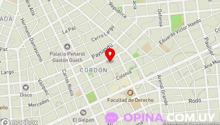 mapa de D Cafe y Libros Cafetería en Montevideo