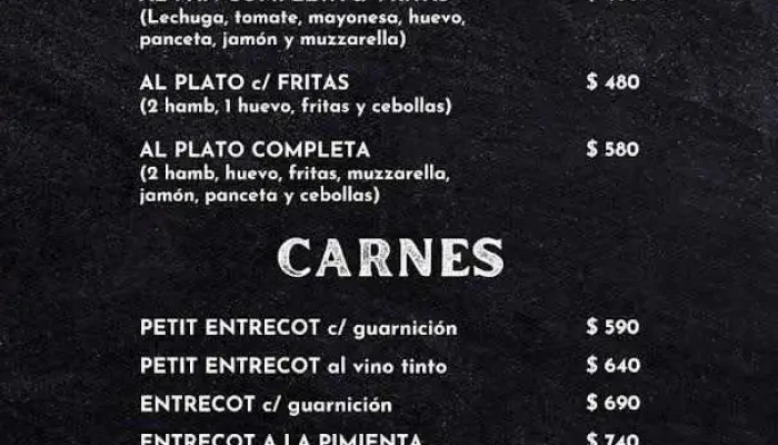 Dacarlis -  Menu - La Paloma