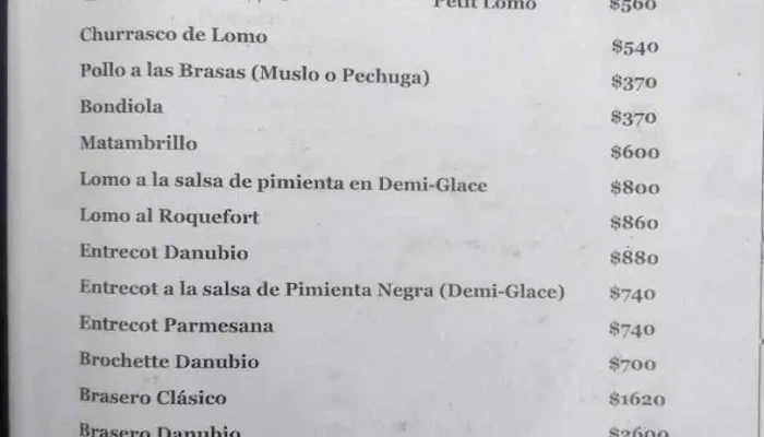 Danubio Azul:  Menu - Restaurante