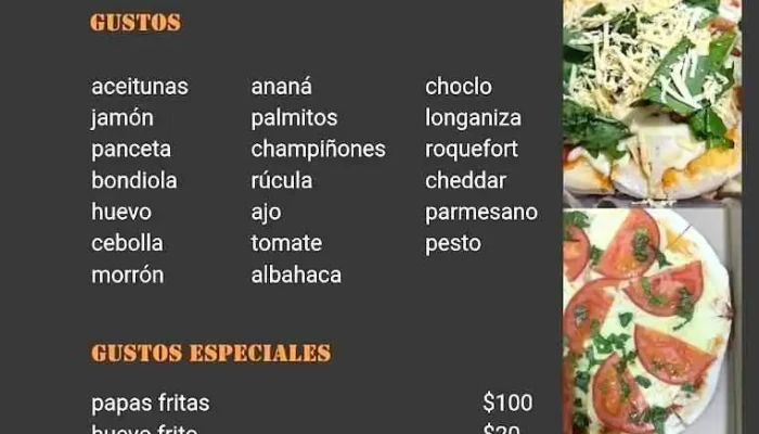 De La Ostia:  Menu - Comida a domicilio