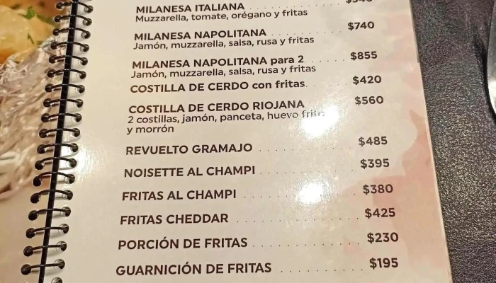 De Madrid:  Menu