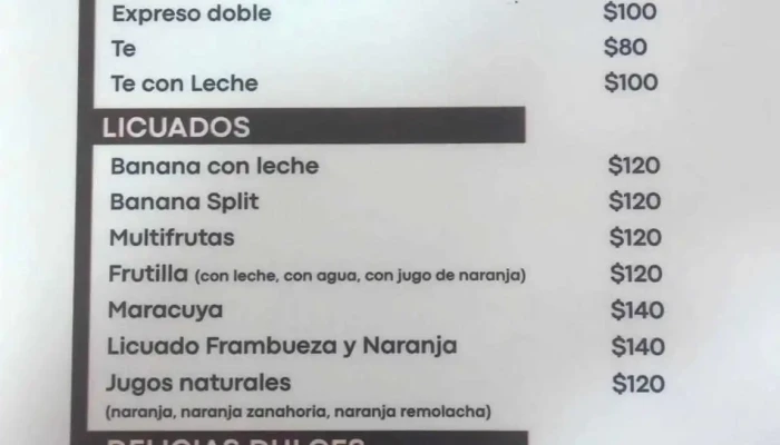 Delicias De La Casa:  Menu - Cafetería