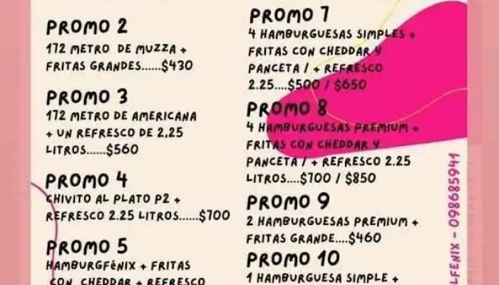 Delicias Del Fenix Menu