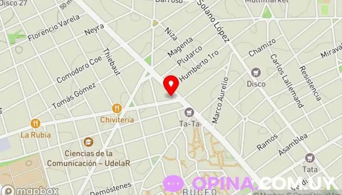 mapa de Dental Plaza Clínica dental en Montevideo