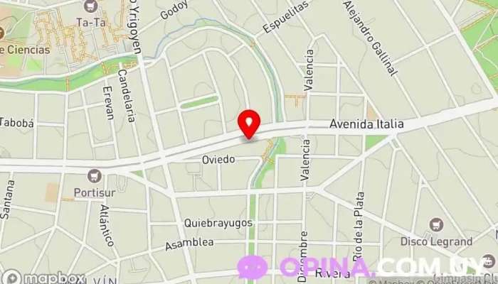 mapa de Departamento Inmobiliario de Campiglia Construcciones Promotora inmobiliaria en Montevideo