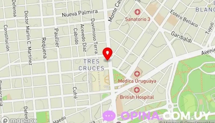 mapa de DepiLife Tres Cruces Centro de depilación láser en Montevideo