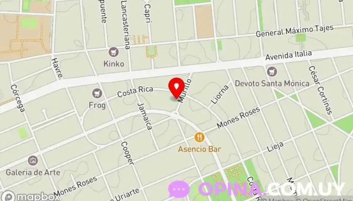 mapa de DeTrés - Escuela de Música Escuela de música en Montevideo