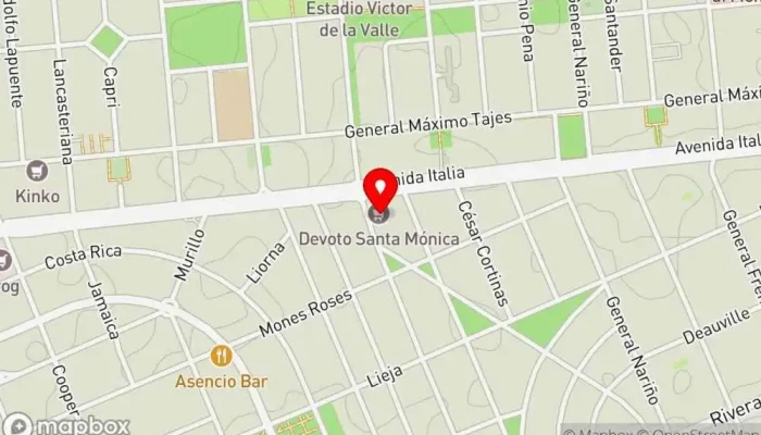 mapa de Devoto Supermercado en Montevideo