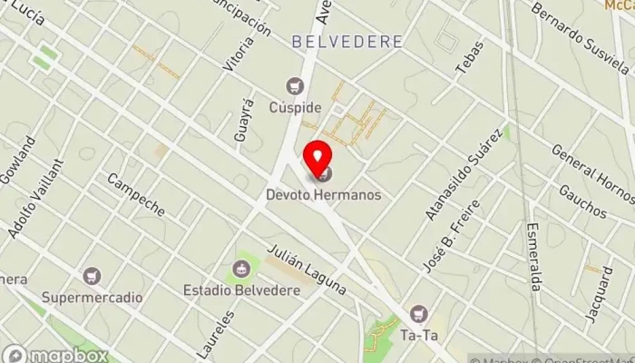 mapa de Devoto San Quintín Supermercado en Montevideo