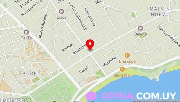 mapa de Diamantis Plaza Complejo de apartamentos en Montevideo