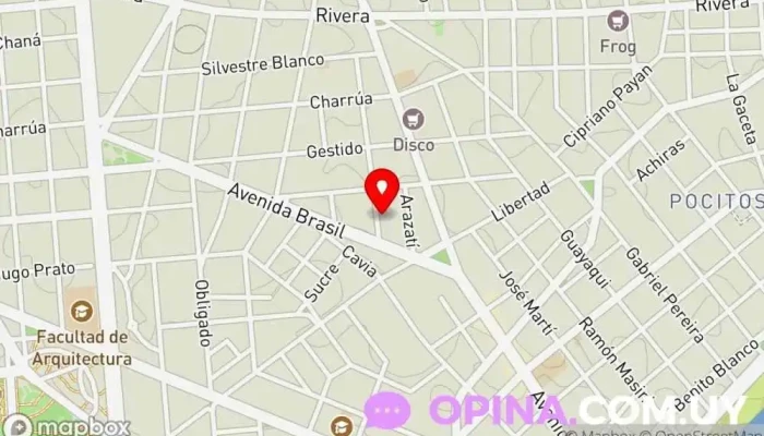 mapa de Diego Gonzalez Osteopatia Osteópata en Montevideo