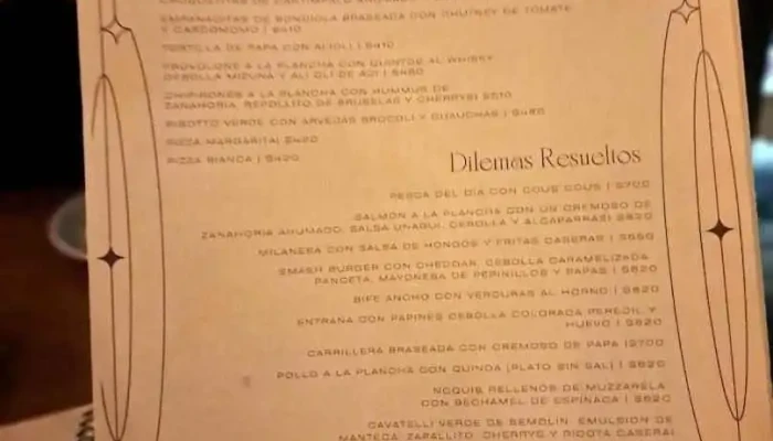 Dilema Cafe Restobar Menu - Restaurante