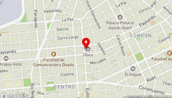 mapa de Disco Ejido Supermercado en Montevideo