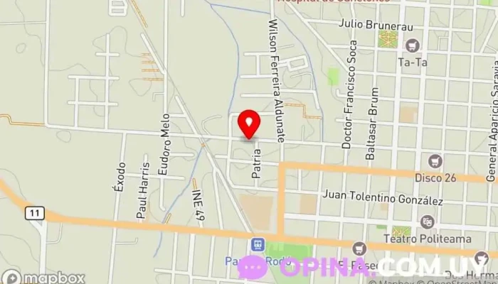 mapa de domisol.clases Centro escolar en Canelones