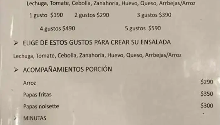 Dos 22 Restaurante:  Menu