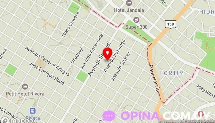 mapa de Ecocredit Institución financiera en Rivera