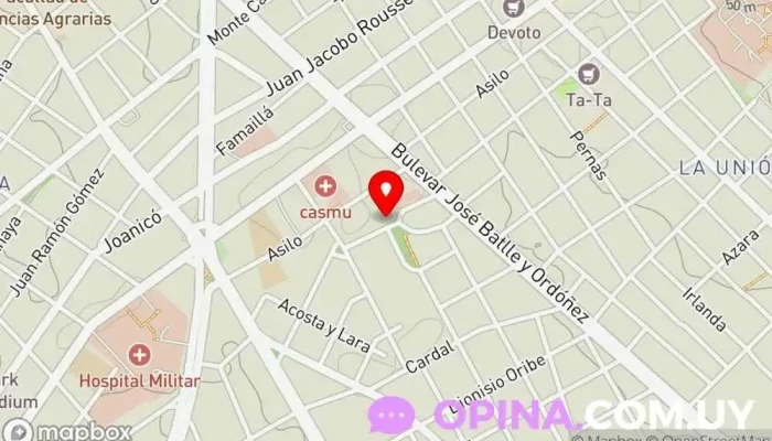 mapa de Ecografía William Martinez Centro de salud en Montevideo