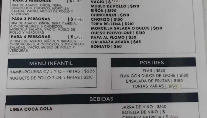 El Anden Menu - Parrilla