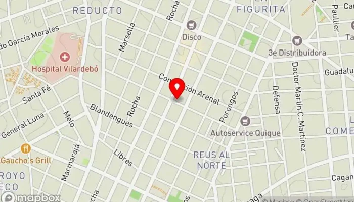 mapa de El asere food Restaurante de comida rápida en Montevideo