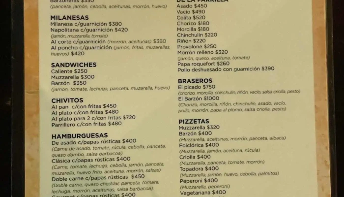 El Barzon Menu - Restaurante