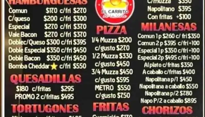 El Carrito De La Vale:  Menu - Restaurante de comida rápida