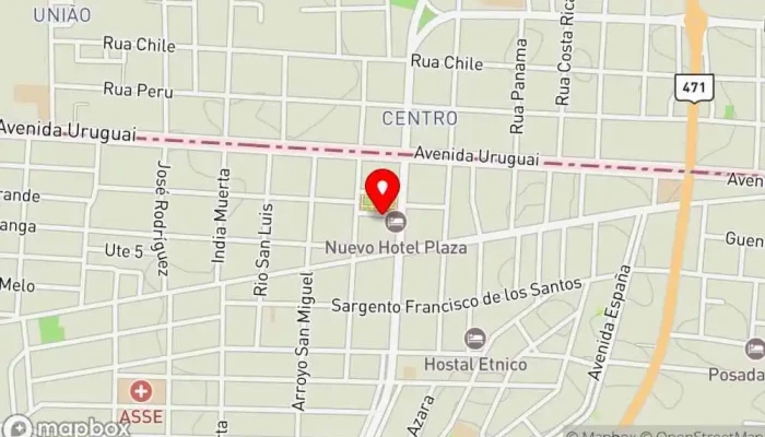 mapa de El Carrito Rojo Empanadas Milanesas Rrfrescos Restaurante en Chuy