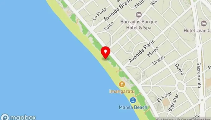 mapa de El Chiringuito Parada 9 Playa Mansa Restaurante en Punta del Este