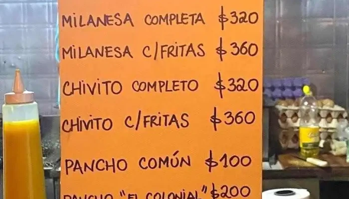 El Colonial:  Menu