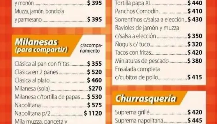 El Comodin Resto Pizza Menu