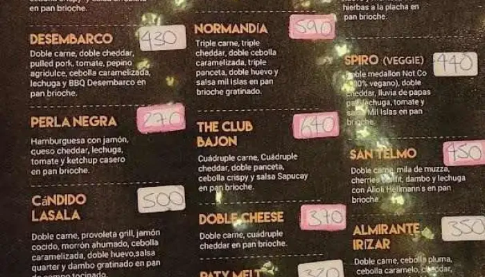 El Desembarco Pocitos:  Menu