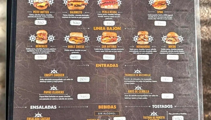 El Desembarco Punta Del Este:  Menu - Hamburguesería