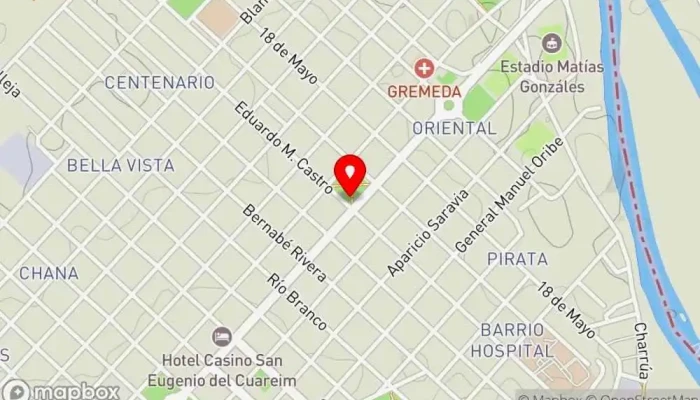 mapa de El Estudiante Restaurante de comida rápida en Artigas