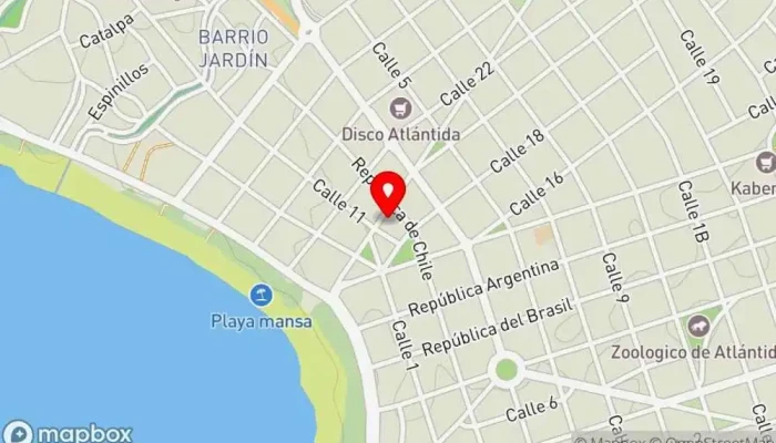 mapa de El Faro Heladería en Atlántida