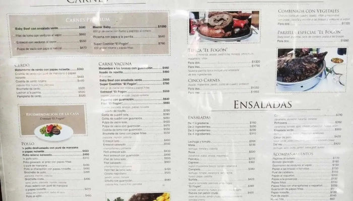 El Fogon Menu