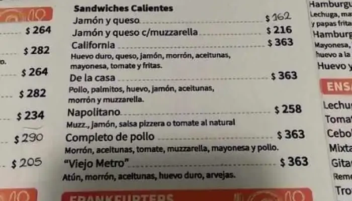 El Metro Pizza:  Menu