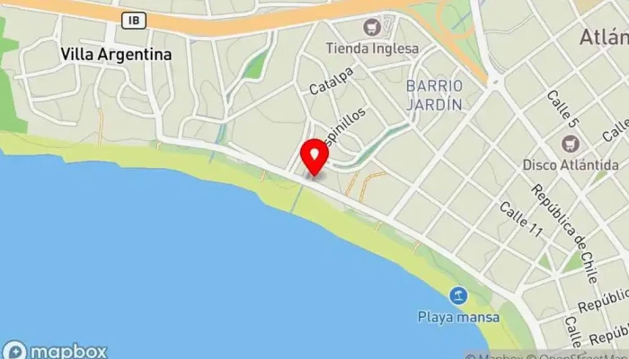 mapa de El Mirador Resto Show Restaurante en Atlántida