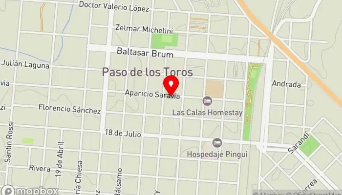 mapa de El ñango Restaurante en Paso de los Toros